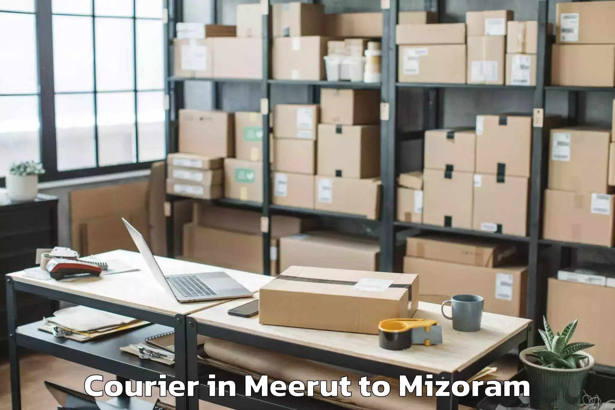 Leading Meerut to Tlangnuam Part Courier Provider